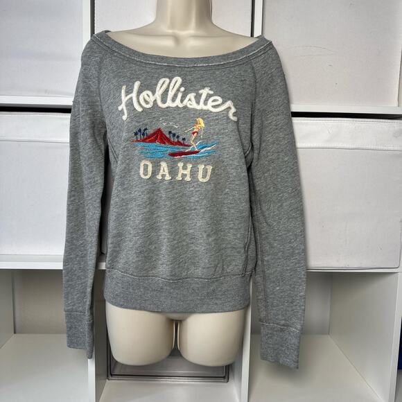 Y2K Hollister Off The Shoulder Sweatshirt - Picture 2 of 5